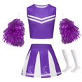 thumbnail image 3 of TZEWGL 2 Piece Cheerleading Team Student Role Playing Stage Outfit Sets For Girl Home And Outside Wear For Toddlers size 7-8T, 3 of 4