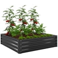 thumbnail image 1 of Outsunny 4' x 4' x 1' Raised Garden Bed, Galvanized Planter Box Black, 1 of 10