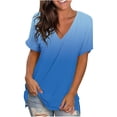 thumbnail image 2 of Birdeem T-Shirt Décontracté Mode Femme Col en V Manches Courtes Ample, 2 of 12
