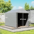 thumbnail image 3 of Outsunny Storage Tent, Portable Outdoor Shed with Large Door, Light Grey, 3 of 10