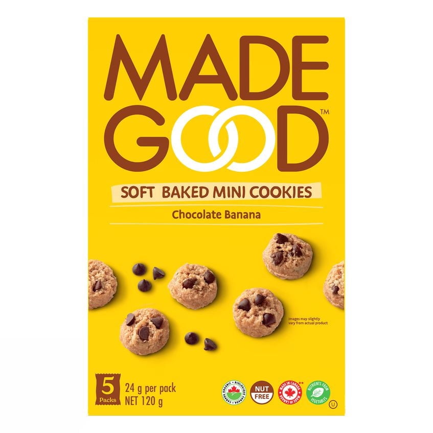 MadeGood Chocolate Banana Soft Baked Mini Cookies 5 packets