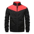 thumbnail image 4 of Yusimy Men's Lightweight Casual Bomber Jacket - Color Block Design Classic Varsity Style, 4 of 9