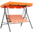 thumbnail image 1 of Outsunny 3-Seat Patio Swing Chair with Adjustable Canopy Orange, 1 of 10