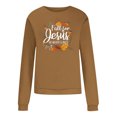 thumbnail image 4 of Babysbule Liquidation Hauts à Lettres pour Femmes Dames Automne Imprimé Ample Manches Longues Col Rond Chandail à Enfiler Haut T-Shirt Haut, 4 of 5