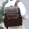 thumbnail image 2 of Meitianfacai Leather Laptop Backpack For Men, Work Business Travel Office Backpack College Bookbag, Casual Computer Backpack Fits Notebook 15.6 Inch, 2 of 6