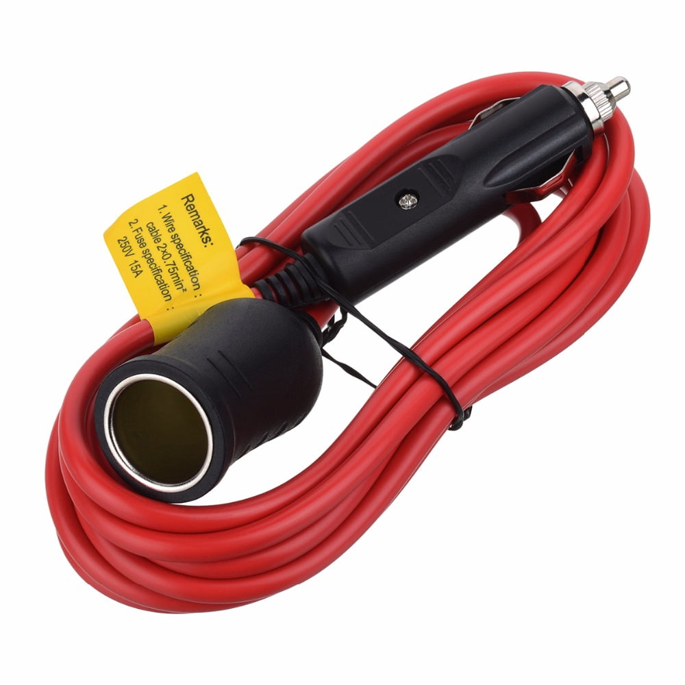 12V/24V 12-foot heavy-duty extension cord with cigarette lighter socket