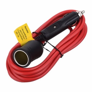 12V/24V 12-foot heavy-duty extension cord with cigarette lighter socket