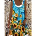 thumbnail image 1 of HKEJIAOI Liquidation des Ventes Robe Fleurie pour Femmes Robe d'Anniversaire pour Femme Col Rond Imprimé Ample Décontractée Mode Faux Deux-Pièces Sans Manches Robe Jaune, 1 of 7