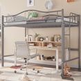 thumbnail image 1 of Twister.CK Loft Bed Twin Size, Metal Twin Loft Bed with Ladder & Safety Guardrail, Space-Saving, Noise Free, No Box Spring Needed, Easy Assembly, 400 Lbs, Gray, 1 of 6
