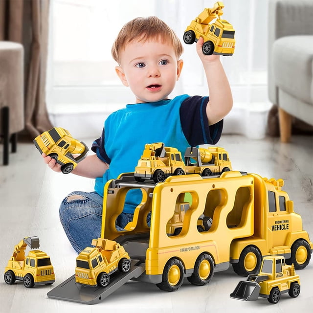 XZNGL Simulation Car Model Lights And Music Transport Vehicle Engineering Vehicle Container Car Holiday Gift For Boys & Girl Educational Play Toys For Kids