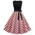 thumbnail image 1 of B91xZ Robe Grande Taille pour Femmes V-Cou Sans Manches Été Surdimensionné une Seule Pièce Mini Robe Tendance pour les Femmes, Rouge XL, 1 of 4