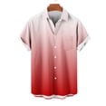 thumbnail image 4 of Pisexur Shirts for Man T Hommes Mode Décontractée Col Rabattu Impression Dégradée Chemise à Manches Courtes Blouse Rouge, m Chemises de Golf Hommes & Chemises Hommes, 4 of 7