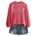 thumbnail image 1 of Chandails à Capuchon pour Femmes Chandail à Capuche Femme Manches Longues Col Rond Chandail en Molleton Décontracté Imprimé Chandail-Over Haut Tenue Quotidienne T-Shirt Blouse Automne Hiver Vêtements Décontractés Automne Veste, 1 of 2