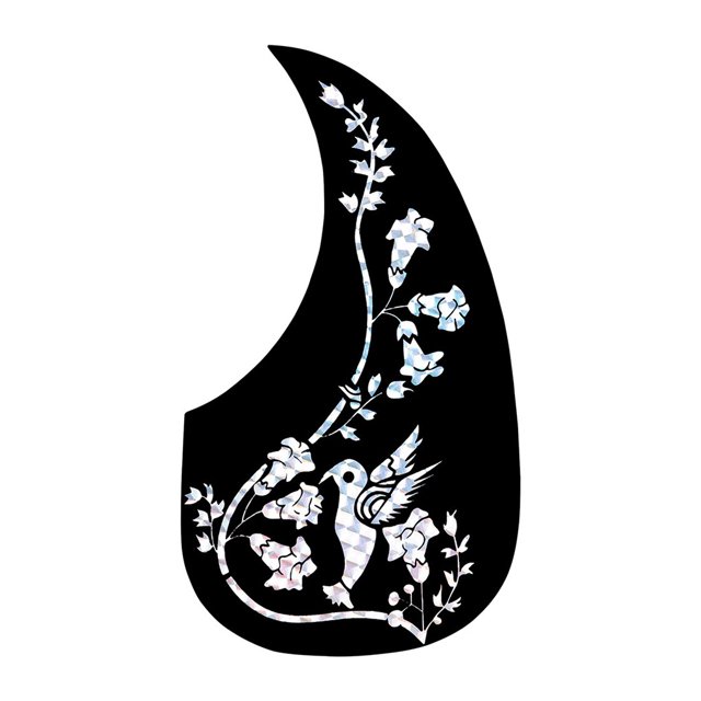 10 Pcs Autocollant de Protection Paster Exquis Instruments Accessoires Anti-Rayures Couverture Anti-Poussière Résistance à l'Usure Guitare Fournitures Noir/argent Fleur