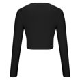 thumbnail image 5 of Timegard Womens Tops Ribbed Crewneck Long Sleeve Slim Comfy Tee Casual Crop Tops Bottom Blouse Fall, 5 of 5