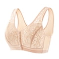 thumbnail image 1 of Bocqde Women's Front Button Closure Bralettes Sexy Solid Soft Support Full Coverage Bras Embroidery Thin Style Breathable Wire-Free Underwear Daily Bras, 1 of 6