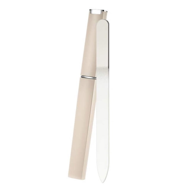 Nail File Glass Nail File 2 Pack Premium Glass Nail File with Case Crystal Nail File Professional Salon Manicure Tool for Natural Nails,WHITE