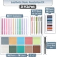 thumbnail image 2 of - Aesthetic Book Annotation Kit Aesthetic Highlighters and Gel Pens Transparent Sticky Notes Transparent Sticky Tabs for Books No Bleed Highlighters for Bible Pages No Bleed, 2 of 6