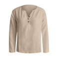 thumbnail image 4 of Casual Solid Long Sleeve V Neck T Shirt, 4 of 5