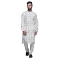thumbnail image 1 of Atasi Button Down Asymmetric Printed Long Sleeve Rayon Kurta Pyjama Set, 1 of 4