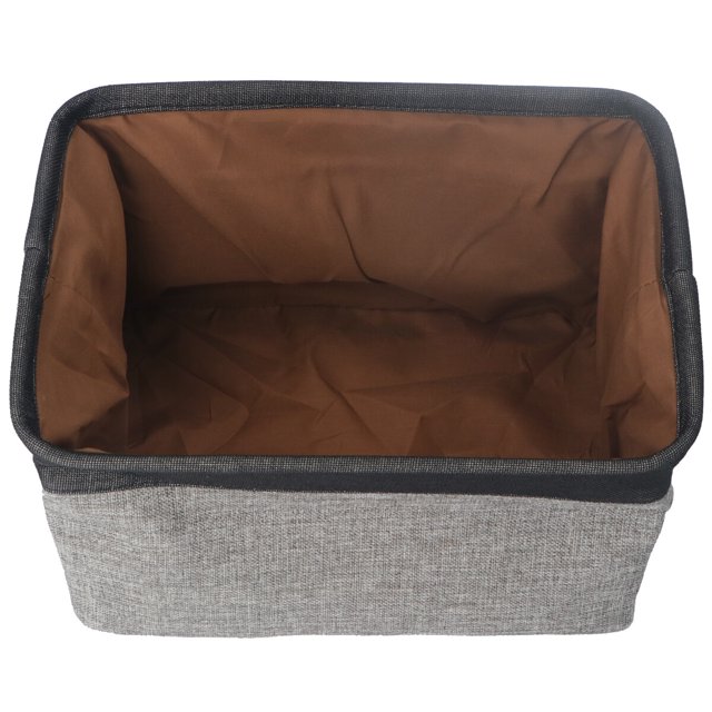 Foldable Sundries Storage Basket Household Pet Toy Storage Box Dirty Clothes Holder (Black and Grey)