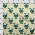 thumbnail image 2 of oneOone Georgette Viscose Fabric Bird & Mushroom Block Printed Fabric 1 Yard 42 Inch Wide, 2 of 4