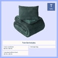 thumbnail image 4 of Mainstays Kids Dark Green Plush Ribbed Corduroy Comforter Set, Twin, 2 Pieces, 4 of 4