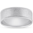 thumbnail image 1 of Platinum 8mm Brushed Comfort Fit Ring Mens Wedding Band, 1 of 2