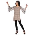 thumbnail image 3 of Moomaya Kurtis Courtes en Poly-Crêpe pour Femmes, Robe à Manches Kimono Imprimée, Haut Indien, 3 of 5