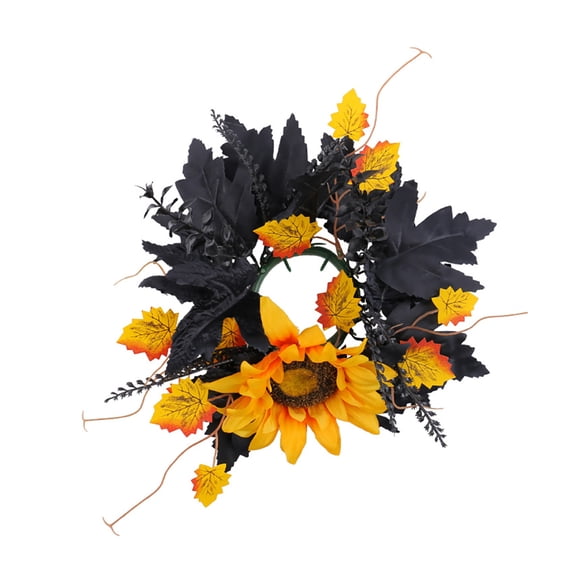 Halloween Candle Wreath Embellishment 30cm Simulation Sunflower Table Centerpiece for Home Wedding Party Arrangement