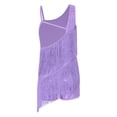 thumbnail image 2 of Ocealan Robe de Danse Latine pour Filles Paillettes Jazz Moderne Fête d'Anniversaire Jupe à Franges Justaucorps Lavande 12, 2 of 5