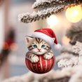 thumbnail image 2 of WIFKLSIIPG 2D Acrylic Funny Cat Christmas Tree Ornament Cat Acrylic Ornament Acrylic Double Printing Funny Christmas Pendant Christmas White Elephant Gift 2D Fun Pendant, 2 of 5