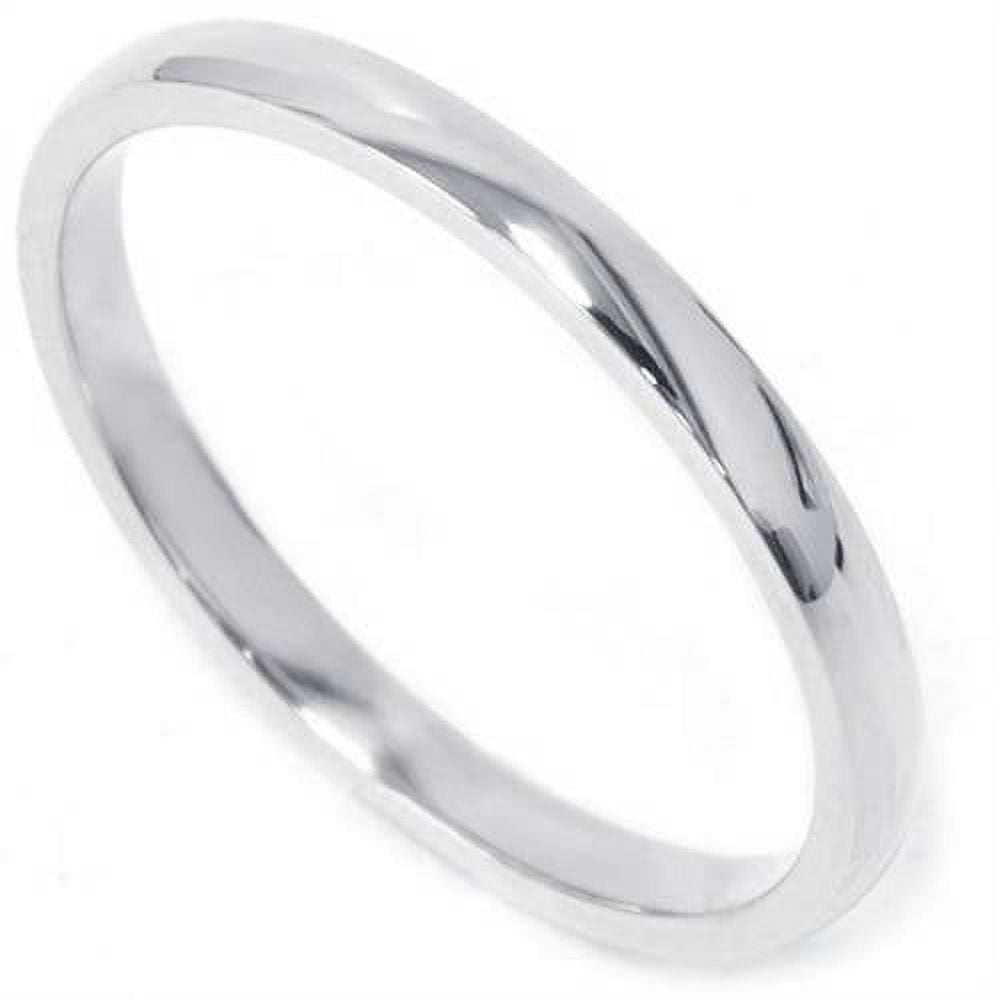 2mm 14K White Gold Plain Polished Wedding Band