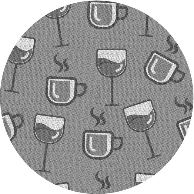 Ahgly Company Tapis Rond Lavable en Machine Intérieur Transitionnel Gris Foncé, 4 Pieds Rond