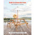 thumbnail image 4 of VEVOR Ensemble de Table de Pique-Nique 2-en-1 Transformable Interchangeable Table en Bois Banc Extérieur, 4 of 9