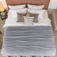 thumbnail image 2 of Soft Warm Fleece Blanket Throw Rug Plain Plush Flannel Blankets Light Gray Full, 2 of 10