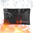 thumbnail image 3 of walmeck Fireproof Document Bag Silicone Coated Fiberglass Money Bag Pouch Holder Water Fire Resistant with Zipper Closure Storage for File Jewelry Valuables, Small Size, 3 of 7