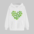 thumbnail image 2 of Plebaso Sweatshirts à Capuche pour Femmes pour la Saint-Patrick, Manches Longues, Imprimé Trèfle, 2 of 5