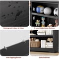 thumbnail image 5 of 3-Tier Rustic Brown Wooden Bookshelf - Adjustable Wide Bookcase with Open Shelves, Anti-Tip & Anti-Slip, Tall Display Storage for Home Office, Living Room, 5 of 5