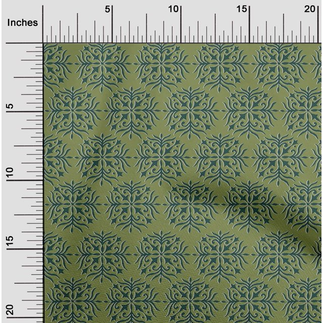oneOone Cotton Cambric Fabric Floral Block Print Sewing Fabric BTY 56 Inch Wide