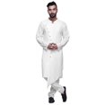 thumbnail image 1 of Atasi Cotton Satin Angrakha Style Long SleeveKurtaFor Men Solid DesignerKurta, 1 of 5