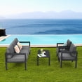 thumbnail image 3 of Gymax 4PCS Patio Conversation Furniture Set Outdoor Cushioned Sectional Sofa Set, 3 of 10