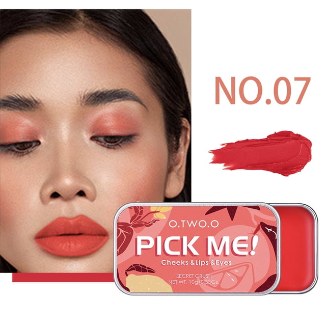 PVCS Rouge à Lèvres Fard à Paupières Fard à Joues 3 en 1 Contouring Monochrome Rouge Crème