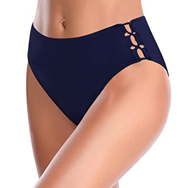LEEy-world Short de Bain Femme Essentiels Bas de Bikini Classique pour Femme Marine,G