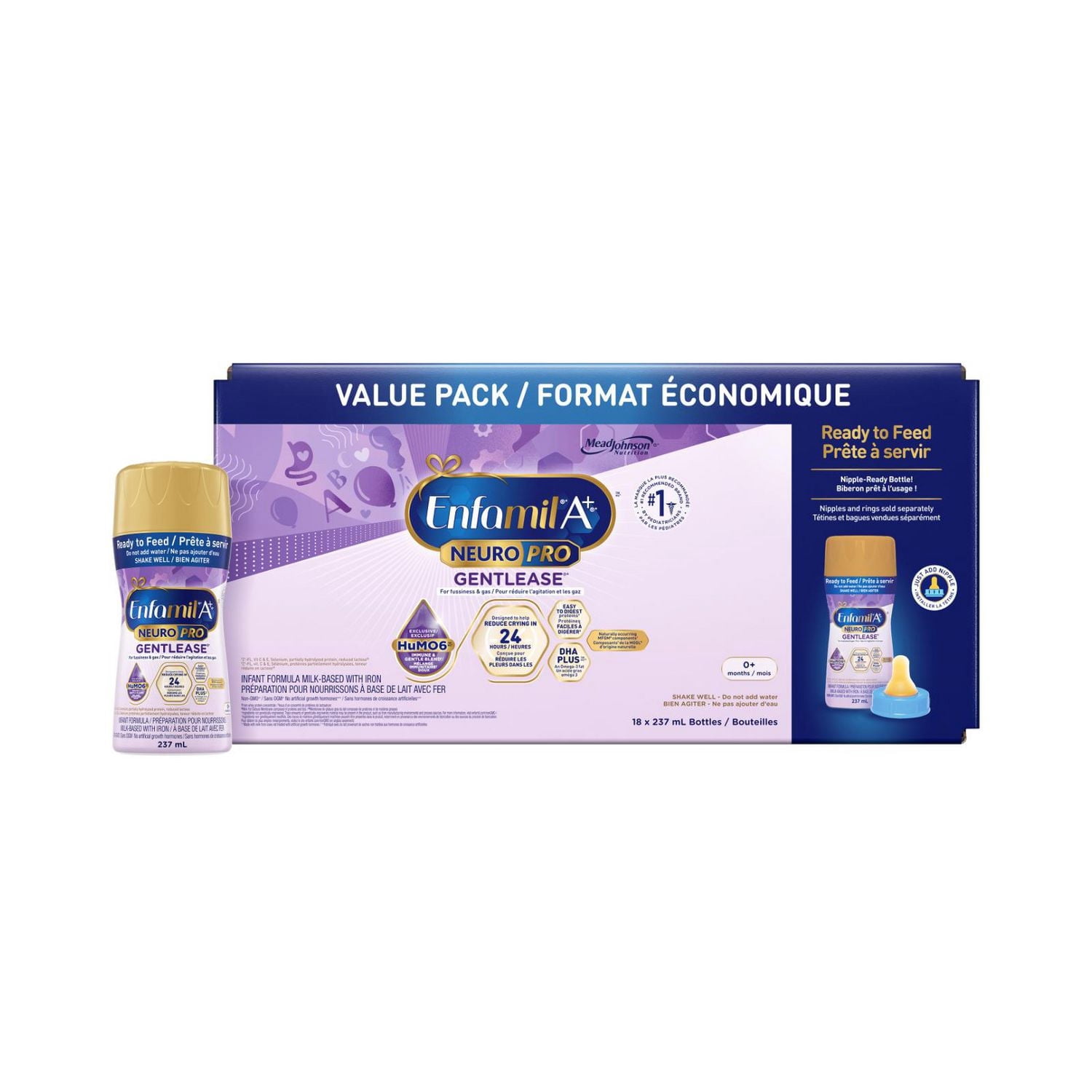NeuroPro™ Gentlease, Baby Formula, Infant Formula, 0-12 months, 18x237ml Ready to Feed Bottles