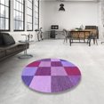 thumbnail image 4 of Ahgly Company Tapis d'Intérieur Lavable en Machine Carré Transitionnel Magenta Foncé Violet, 4 Pieds Carré, 4 of 7