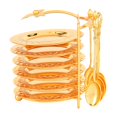 thumbnail image 1 of GROWTH TANK Zinc Alloy Dinnerware Set Plate Spoon Golden with Storage Rack Organizer Dish, 1 of 8