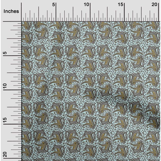 oneOone Tissu Polyester Lycra Imprimé Floral & Paisley au Mètre 56 Pouces de Large