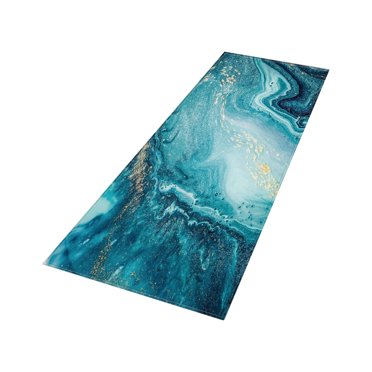 N Marble Floor Mat Door Mat Decorative Area Capert for Kitchen Indoor Blue