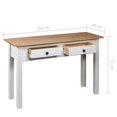 thumbnail image 4 of vidaXL Console Table White 110x40x72 cm Solid Pine Wood Panama Range, 4 of 5